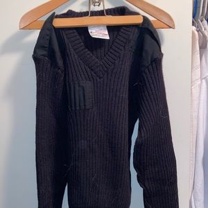 vintage patch black sweater